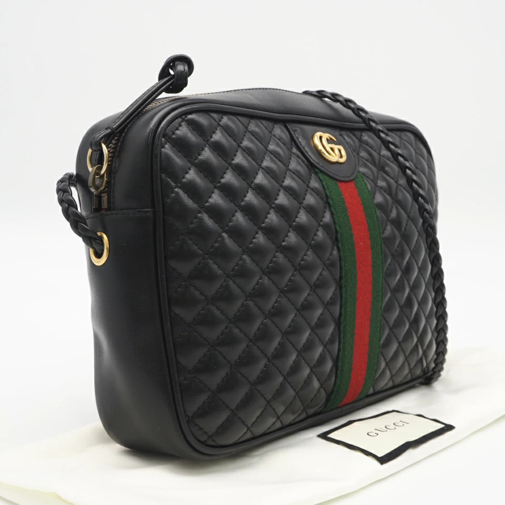 Gucci GG Marmont Leather Shoulder Bag Black